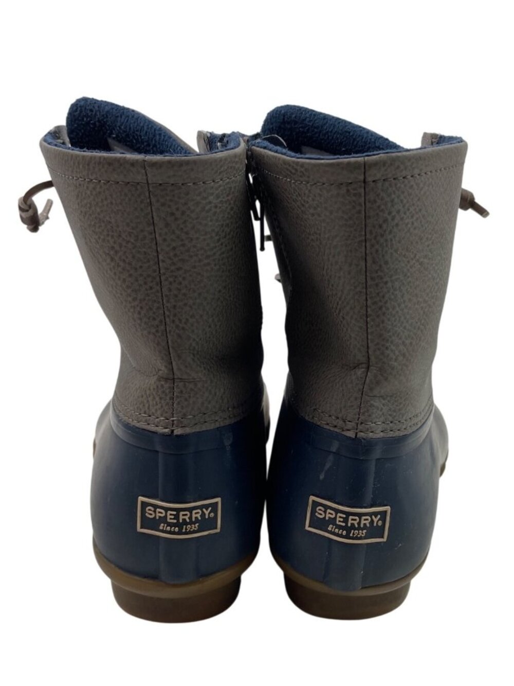 Sperry Duck Boots Womens Size 11 Navy & Gray Waterproof Leather Lace-Up - Picture 6 of 10